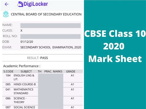 cbse 10th result 2020 marksheet download.